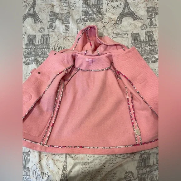 Lily Pulitzer Wool Blend Pink Peacoat size 5 - Picture 5 of 8